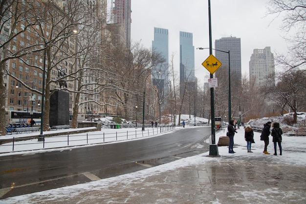 Manhattan NY USA 31 gennaio 2017 Nevica molto a Central Park