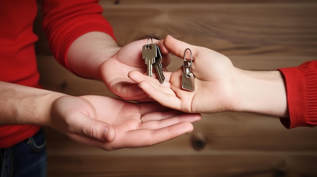 Mani con le chiavi di una nuova casa Generative Ai