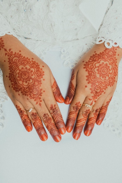 Mani con un tatuaggio di henna