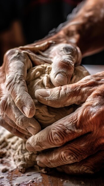 mani dell'operaio maschio che lavorano sulla scena ravvicinata del legno