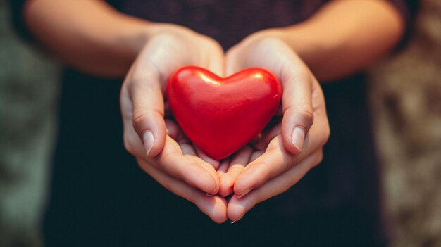 Mani di donna che formano la forma di un cuore