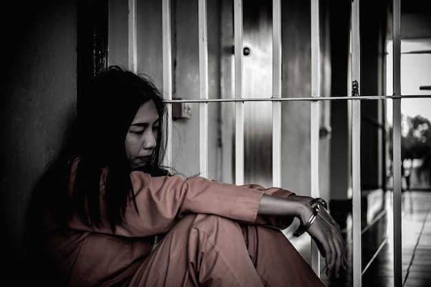 Mani di donne che cercano disperatamente di catturare il concetto di prigioniero della prigione di ferropopolo thailandeseSpero di essere liberoSe il trasgressore la legge verrebbe arrestato e incarcerato