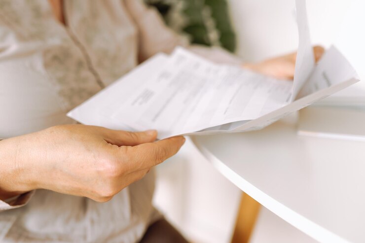 Mani di donne che tengono una busta con una lettera