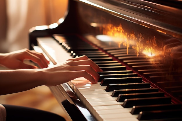 Mani melodiche che suonano il pianoforte Concerto maschile Genera Ai