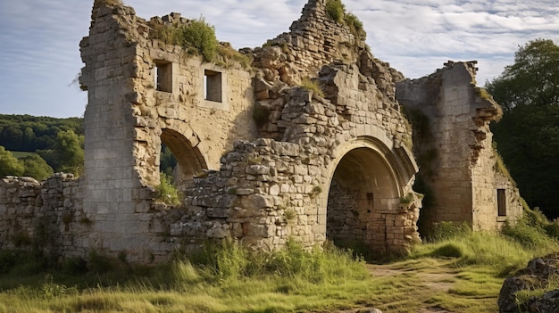 Maniero medievale in deterioramento