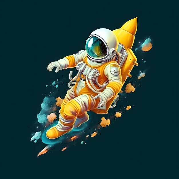 Manifesto della tecnologia del pianeta notturno dell'illustrazione del futuro della fantascienza dell'astronauta spaziale