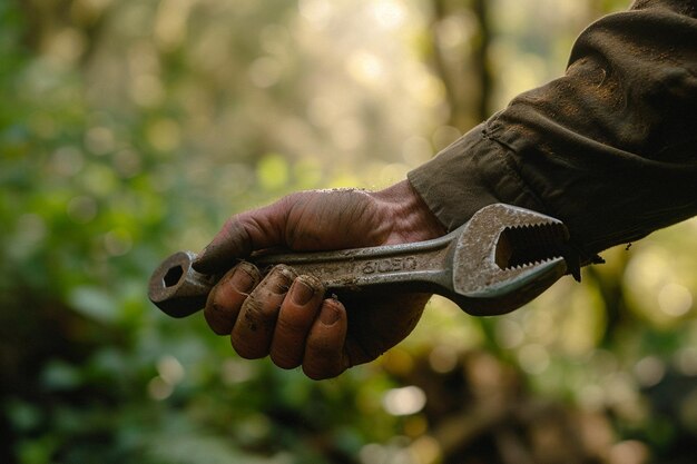 Mano che tiene la chiave come simbolo della festa del lavoro