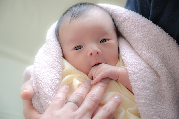 Mano del bambino e del genitore