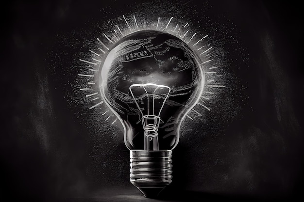 Mano dell'uomo d'affari che tiene la lampadina creativa con la tecnologia della linea elettrica Generative Ai