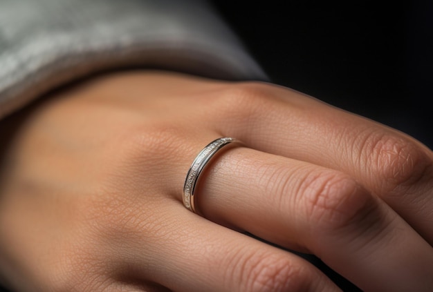 mano di donna con un anello al dito