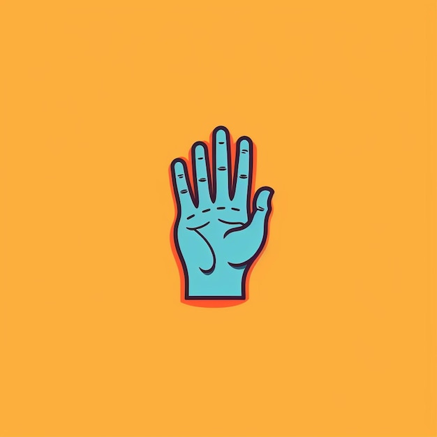 mano dito logo vettoriale semplice colore piatto