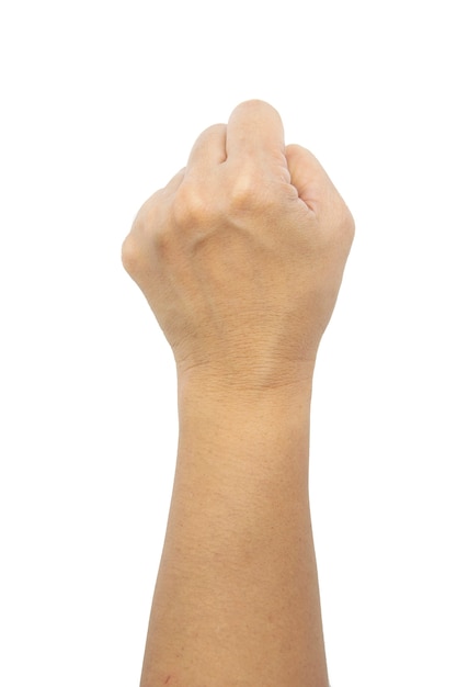 Mano femminile che mostra il pugno della mano