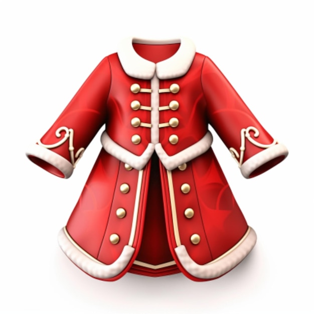Mantello di Babbo Natale illustrazione 3D di elementi a tema natalizio su uno sfondo bianco