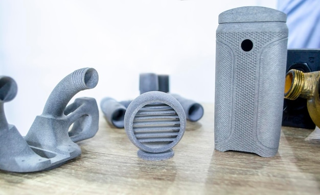 many different models printed on d printer gray and black objects printed