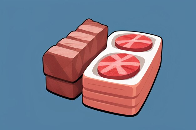 Manzo cibo occidentale UI icona gioco prop design bistecca gourmet stile 3D c4d elemento di rendering dei cartoni animati