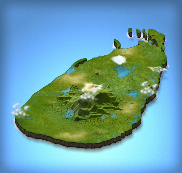 Mappa 3D dello Sri Lanka