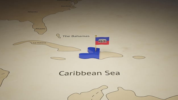 Mappa 3d dello stato di Haiti