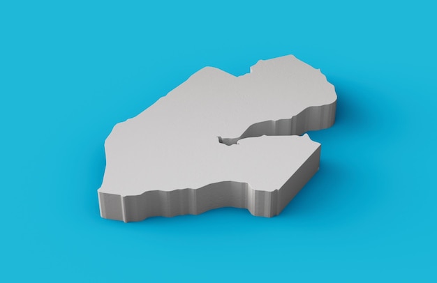Mappa 3D di Gibuti Geografia Cartografia e topologia Illustrazione 3D della superficie blu del mare