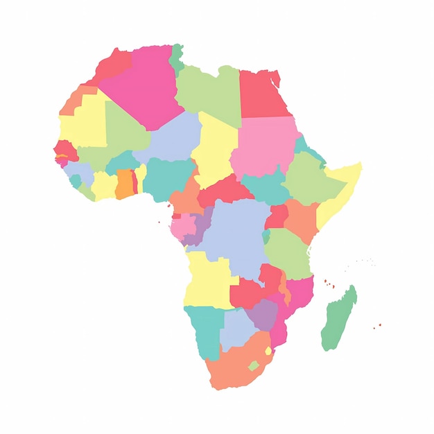 Mappa colorata dell'Africa