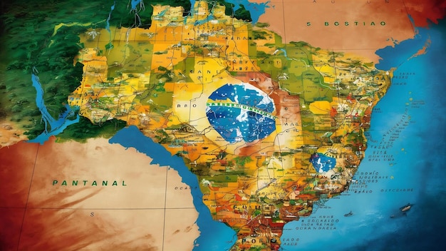 Mappa del Brasile con stati e regioni