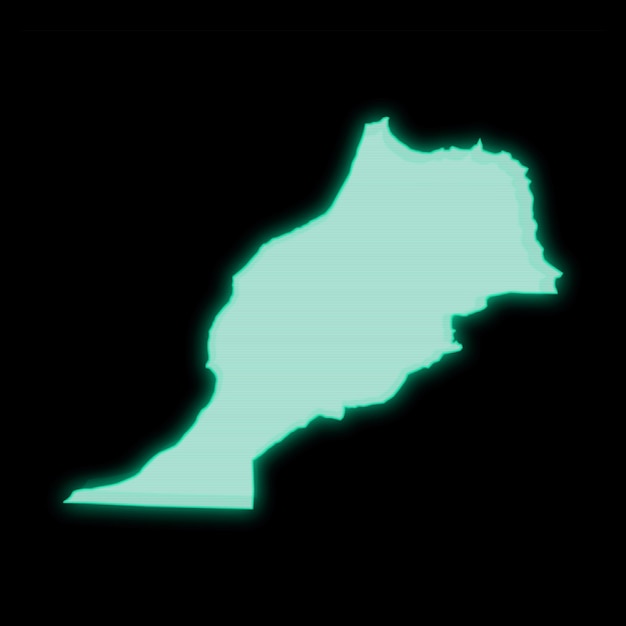 Mappa del Marocco vecchio computer verde