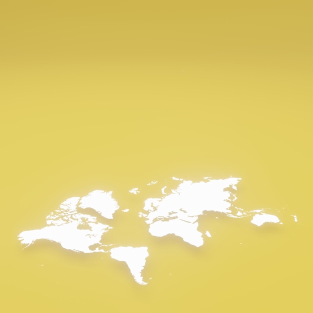 Mappa del mondo con rendering dell'illustrazione 3D Bellissimo sfondo arancione giovane