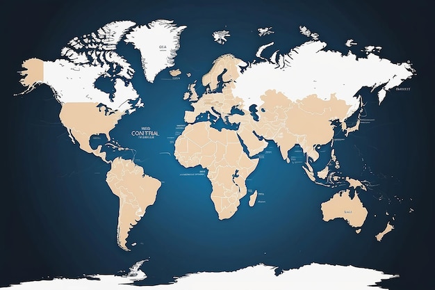 Mappa del mondo continente grafica di supporto globale