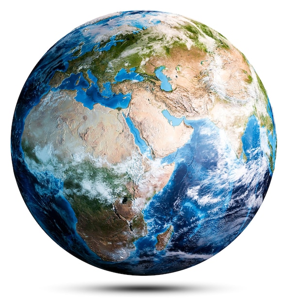 Mappa del mondo del pianeta Terra Elementi di questa immagine forniti dalla NASA rendering 3d