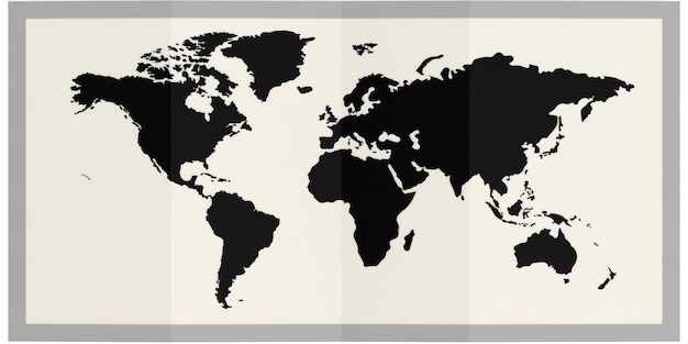 Mappa del mondo in cornice isolata