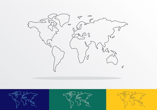 Mappa del mondo vettoriale oline art