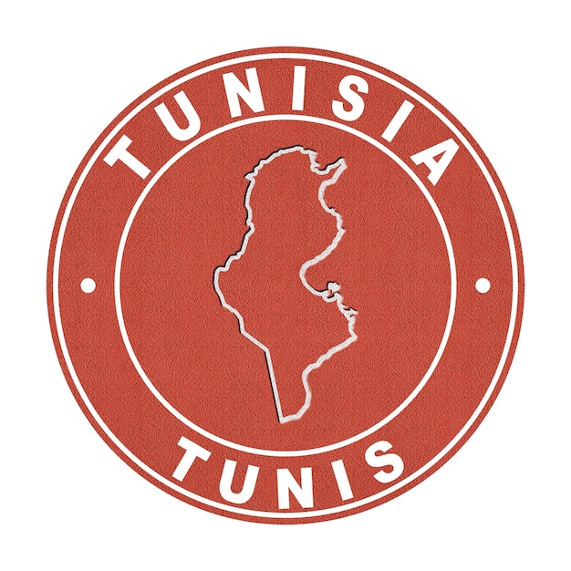 Mappa del percorso di taglio dei campi da tennis in Tunisia