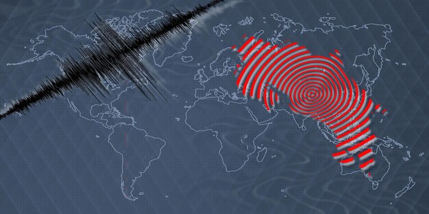 Mappa dell'attività sismica del terremoto in Costa Rica