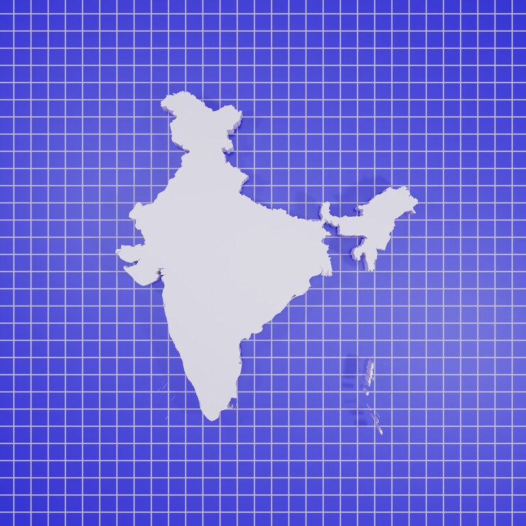 Foto mappa dell'india rendering