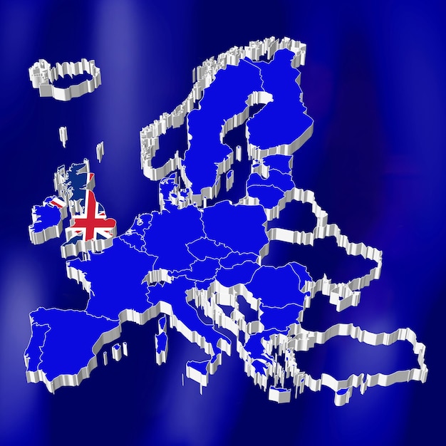 Mappa dell'Unione europea Gran Bretagna