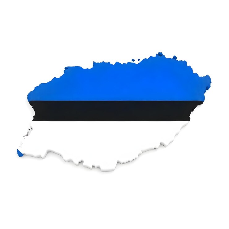 Mappa della bandiera dell'Estonia Concept Illustration Design