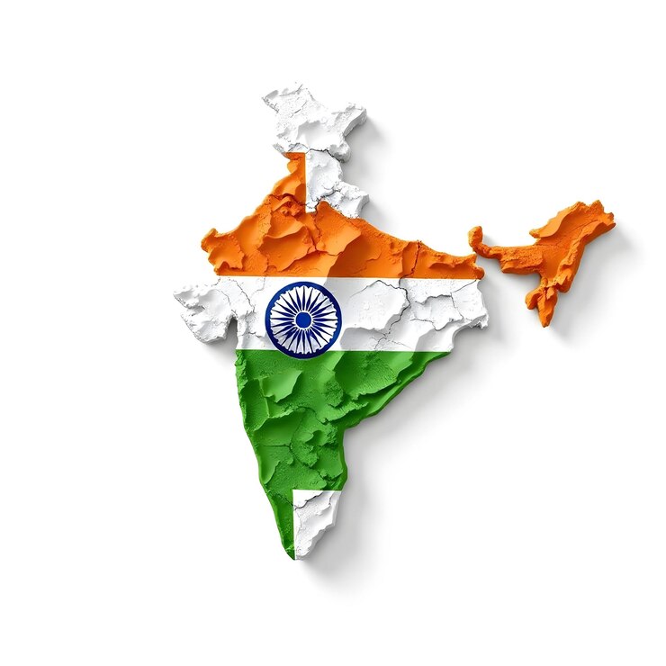 Mappa della bandiera dell'India Concept Illustration Design