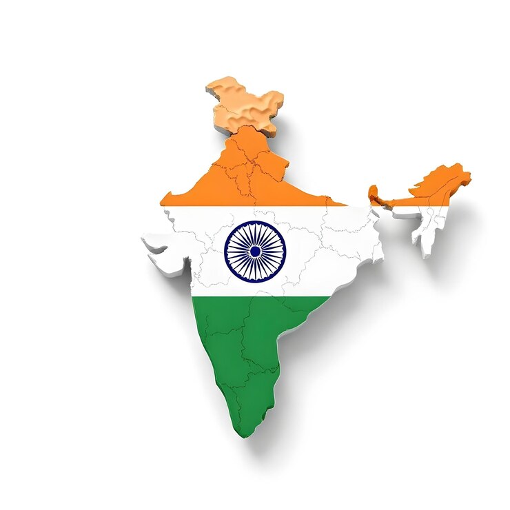 Mappa della bandiera dell'India Concept Illustration Design