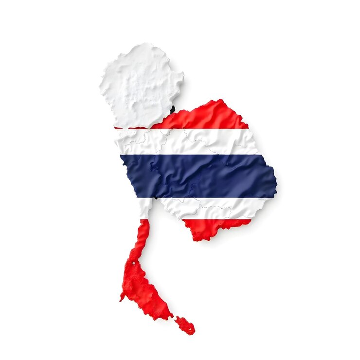 Mappa della bandiera della Thailandia Concept Illustration Design