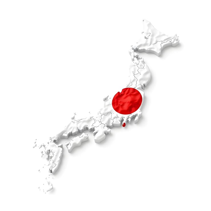 Mappa della bandiera giapponese Concept Illustration Design