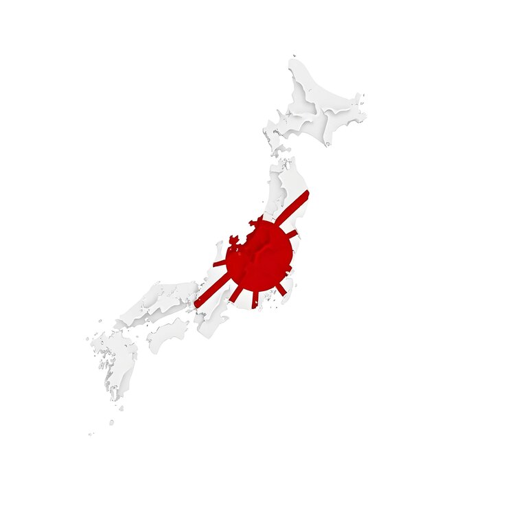 Mappa della bandiera giapponese Concept Illustration Design