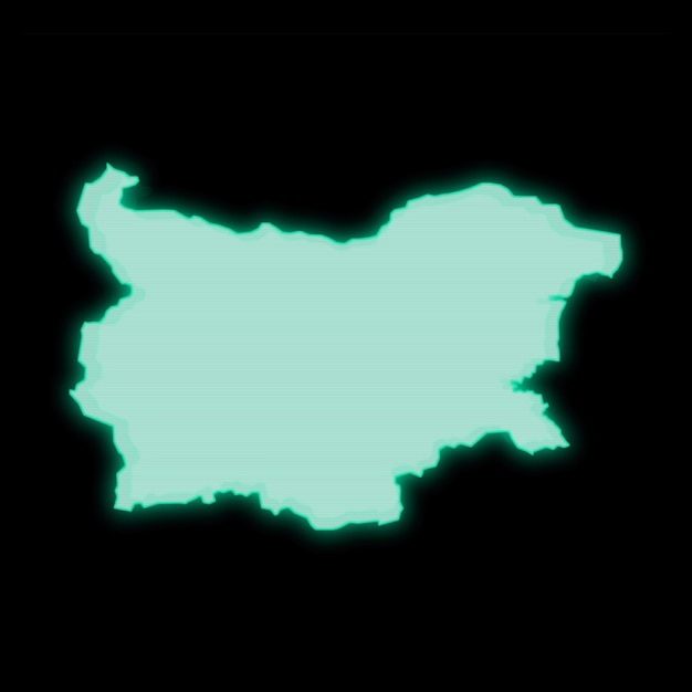 Mappa della Bulgaria vecchio computer verde