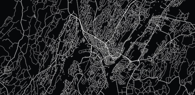 Mappa della città vettoriale urbana di Fredrikstad Norvegia Europa