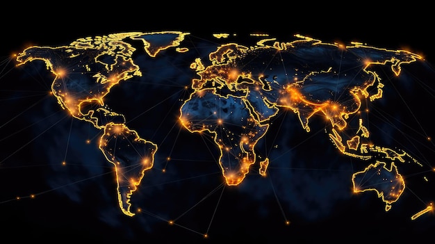 mappa della comunità mondiale digitale mappa globale concetto digitale