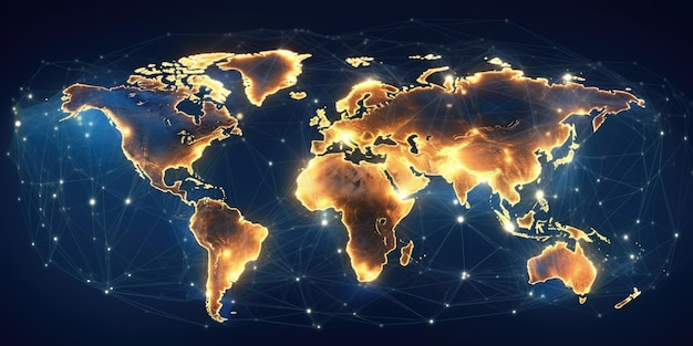 mappa della comunità mondiale digitale mappa globale concetto digitale