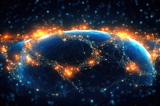 Mappa della comunità mondiale digitale Mappa globale concetto digitale