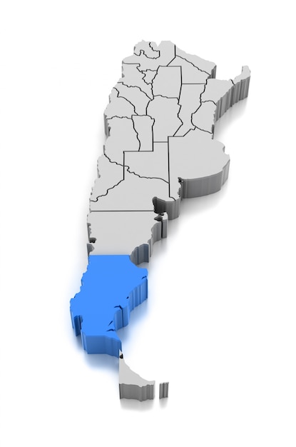 Mappa della provincia di Santa Cruz, Argentina