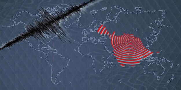 Mappa delle isole Heard e McDonald per l'attività sismica del terremoto