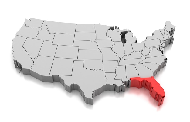 Mappa dello stato della Florida, Stati Uniti d&#39;America