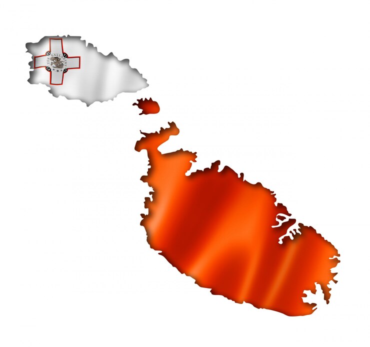 Mappa di bandiera di Malta