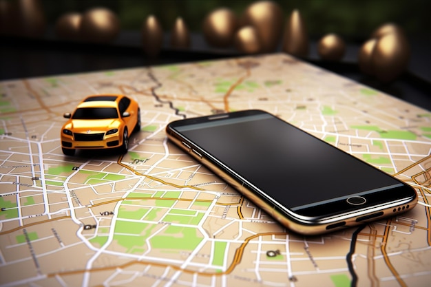 Mappa direzione posizione strada smartphone strada città navigazione gps telefono